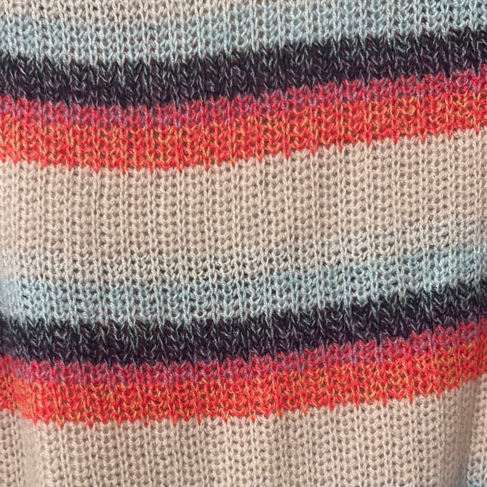 White + Warren Striped Multicolor Cashmere Sweater lavender/pink/blue sz S - Picture 13 of 13